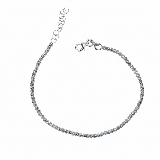 Silver Glitter Hand Bracelet