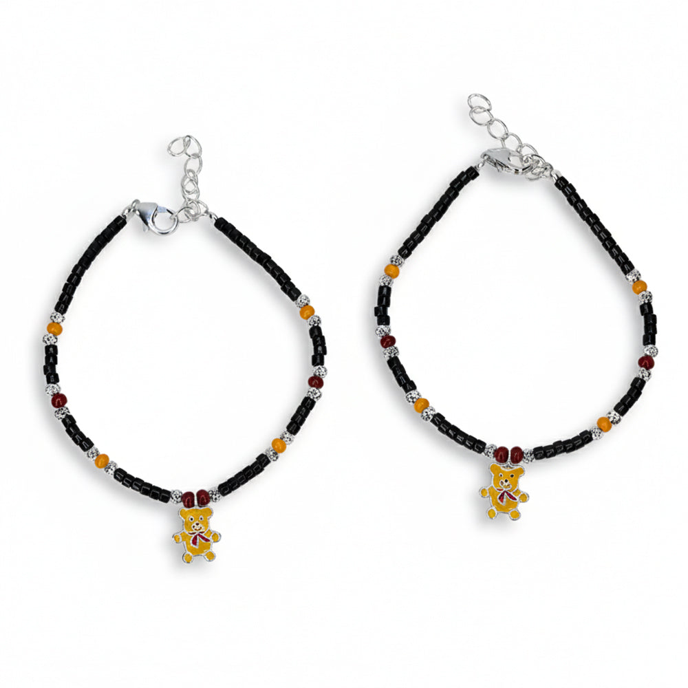 Silver Teddy Bear Baby Bracelet