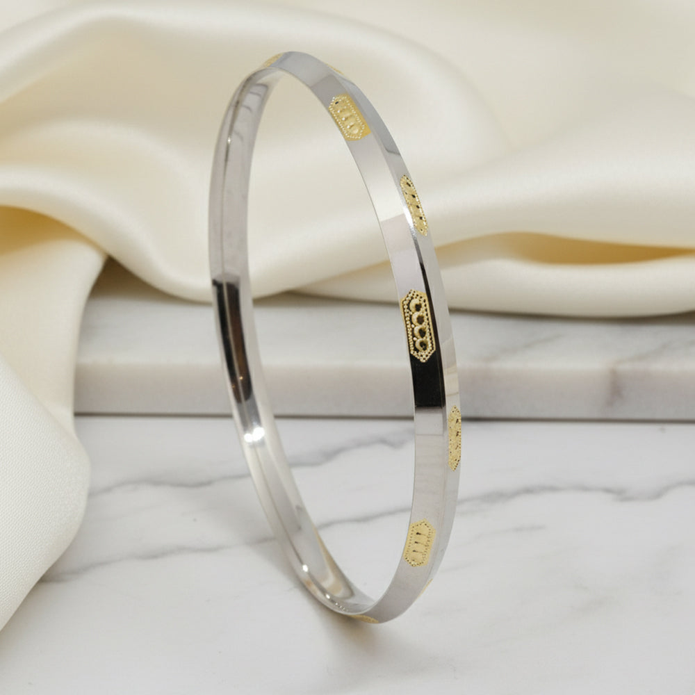 Silver Premium Gold polish Designer Unisex kada (bracelet)