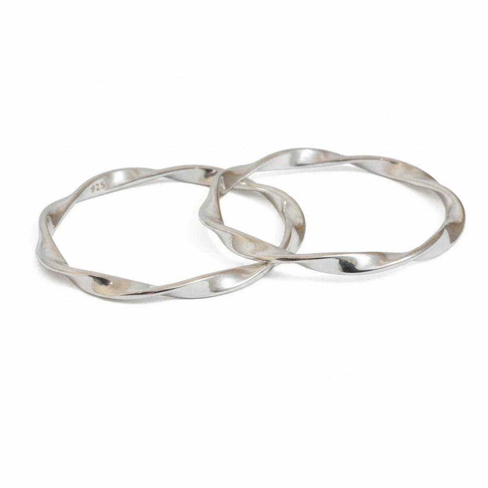 Silver Twisted Baby kada with Rhodium polish