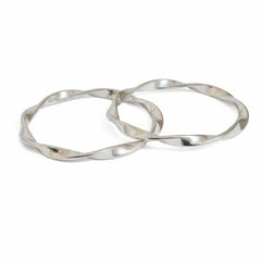 Silver Twisted Baby kada with Rhodium polish