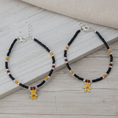 Silver Teddy Bear Baby Bracelet