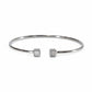 Silver Cube Geometric Open Bracelet