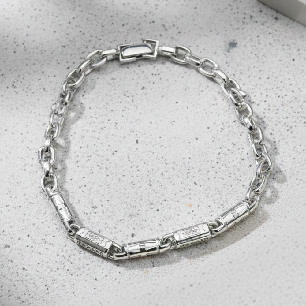 Silver Abalone Sterling Silver Bracelet for Him