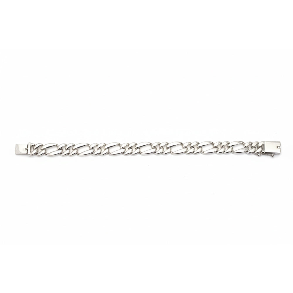 925 Silver Men's Classic figaro link chain Bracelet