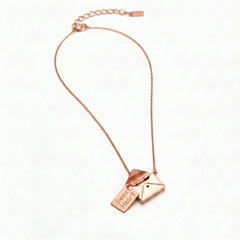 Rose gold secret message Envelope Locket pendant for Her