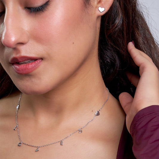 Silver Minimalist LOVED Charm Set