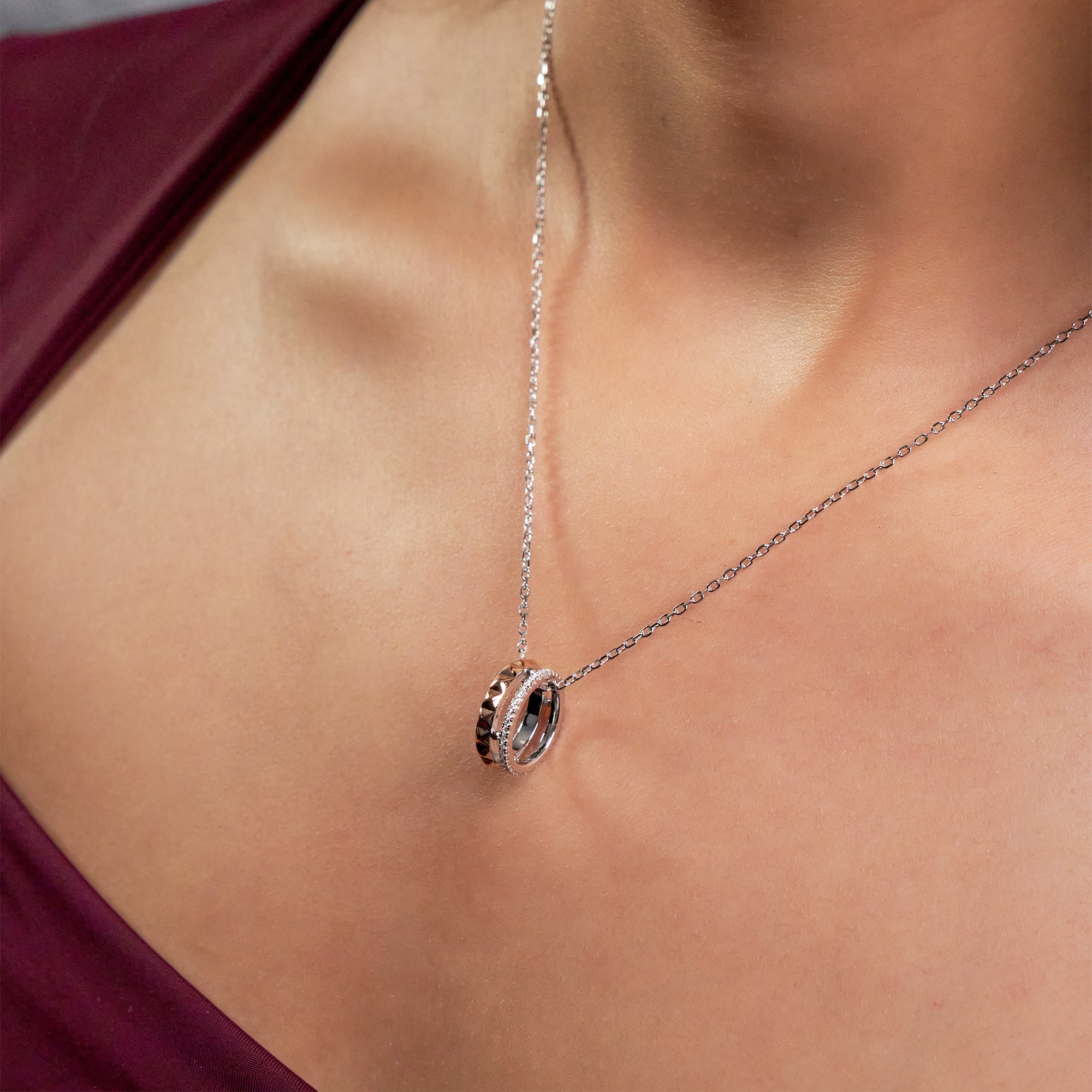 Silver Trinity Ring Pendant For Her