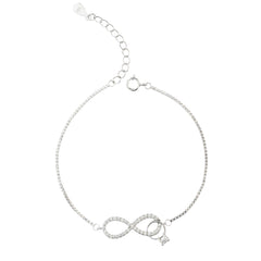 925 Silver Sparkling Infinity & Ring Charm Bracelet