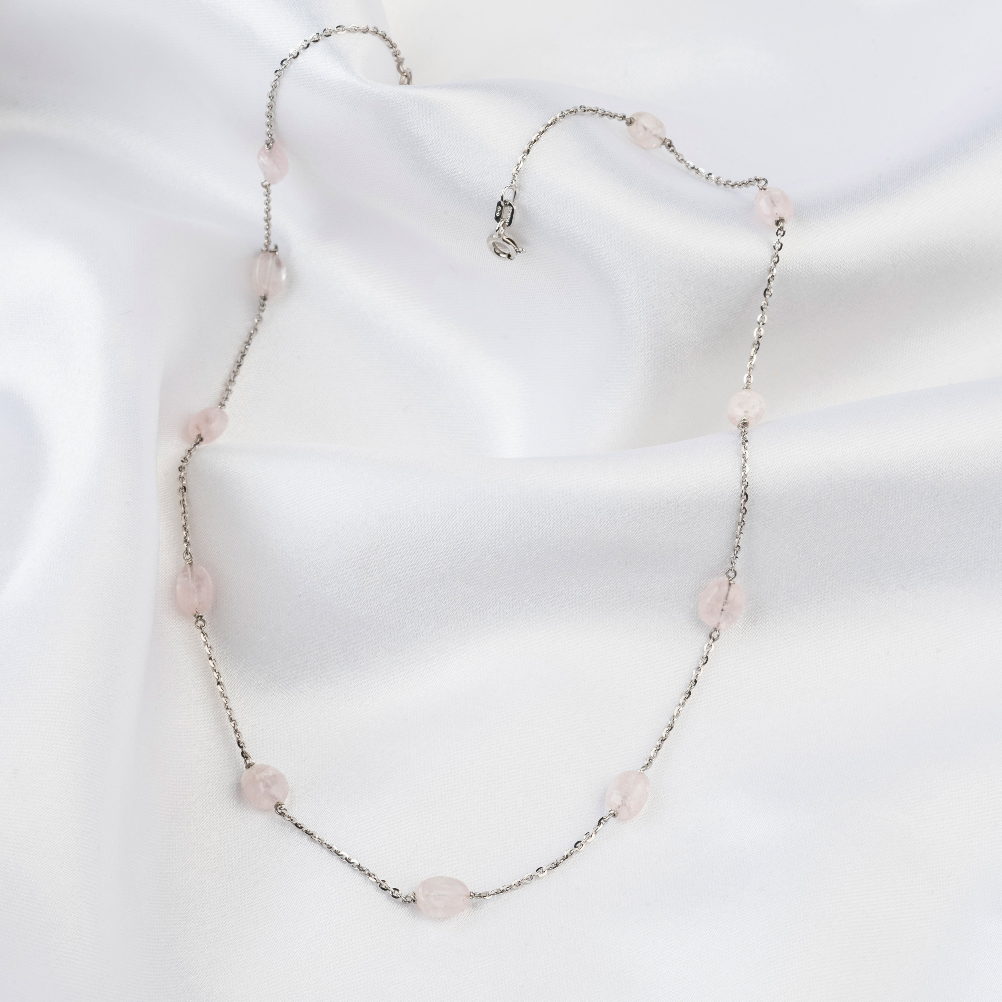 Morganite Sterling Silver Chain for her