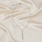 Silver Elegant Pearl Drop Lariat Chain For Her