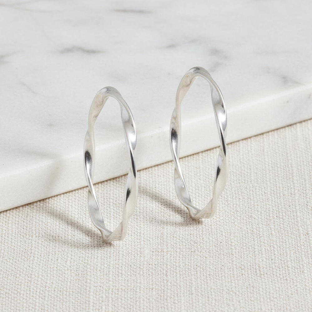 Silver Twisted Baby kada with Rhodium polish