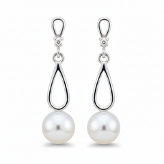 Silver Morning Dew Pearl Earring