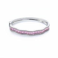 Pink Halo Wavy Solid Bracelet For Her