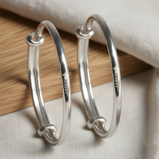 Silver 'Happy' Engraved Baby Bracelet
