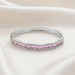Pink Halo Wavy Solid Bracelet For Her