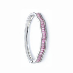 Pink Halo Wavy Solid Bracelet For Her