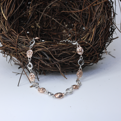 Silver Rose Elegant Link Bracelet