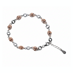 Silver Rose Elegant Link Bracelet