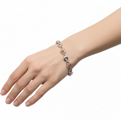 Silver Rose Elegant Link Bracelet