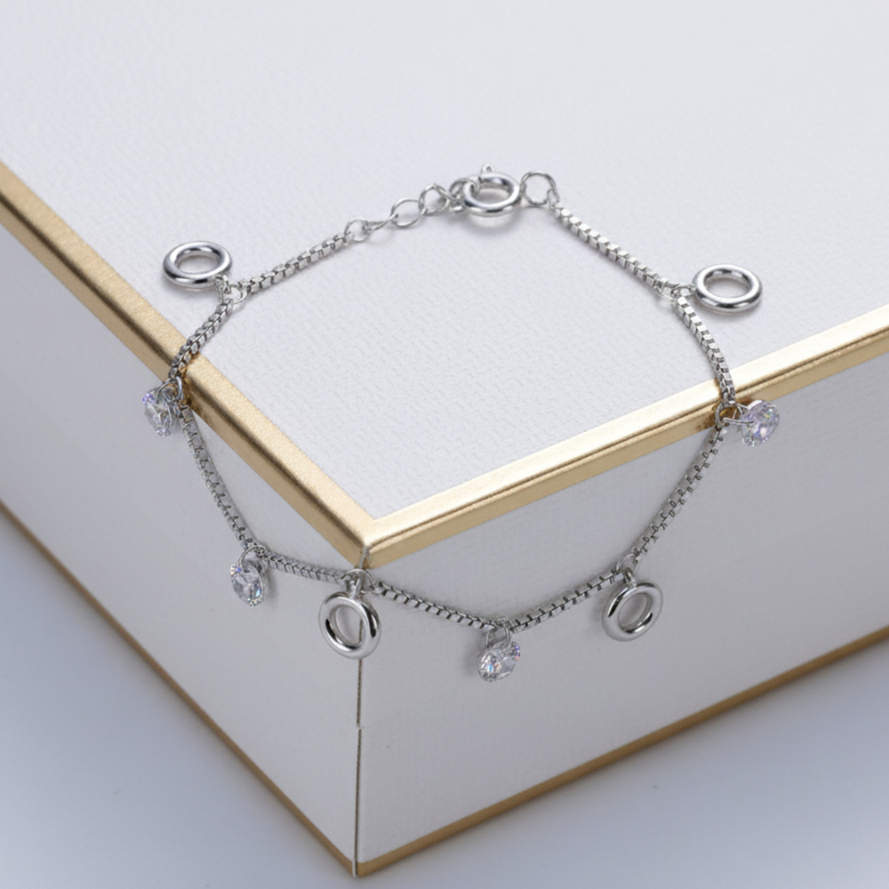 Silver Kids Charming Bracelet