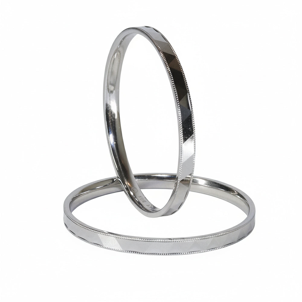 925 Sterling Silver Kids' Prism-Cut Bangles