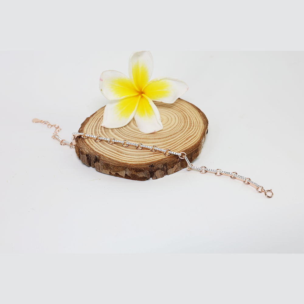 Rose Gold Pave Adjustable Bracelet