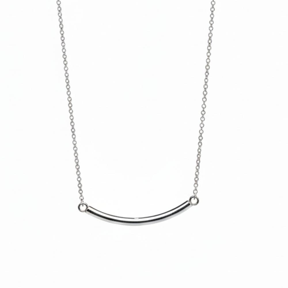 Silver Curved Bar Pendant