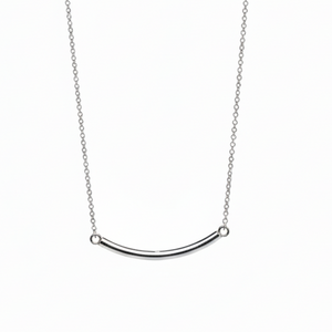 Silver Curved Bar Pendant