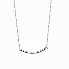 Silver Curved Bar Pendant