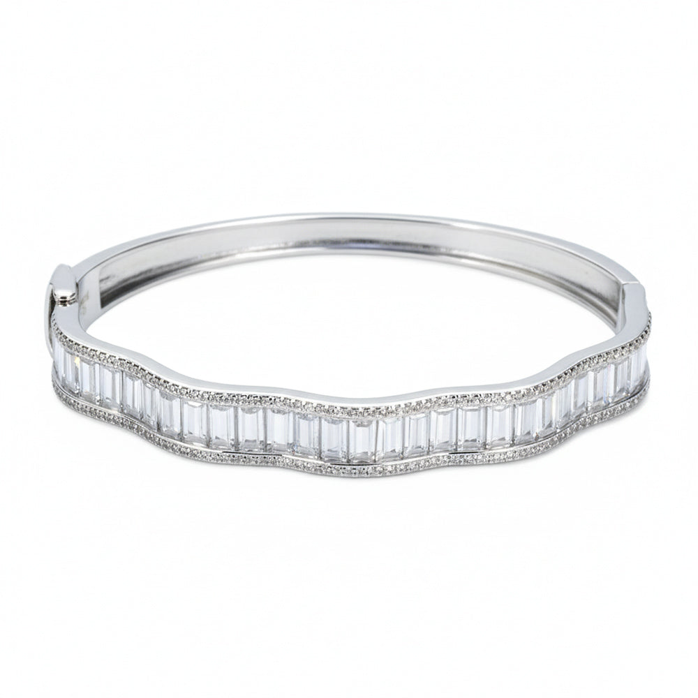 Silver The ethereal Waves Baguette Bracelet for her