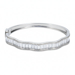 Silver The ethereal Waves Baguette Bracelet for her