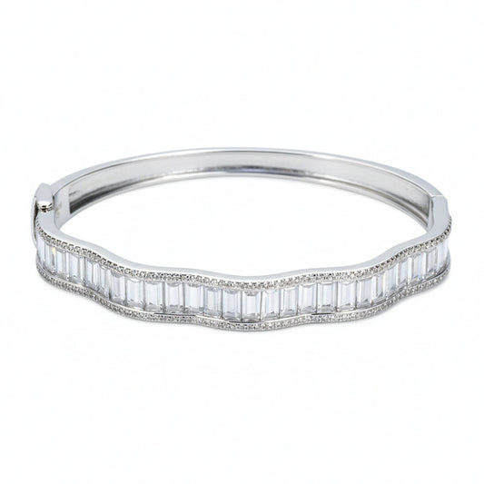 Silver The ethereal Waves Baguette Bracelet for her