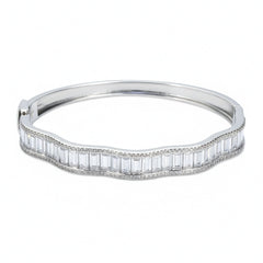 Silver The ethereal Waves Baguette Bracelet for her