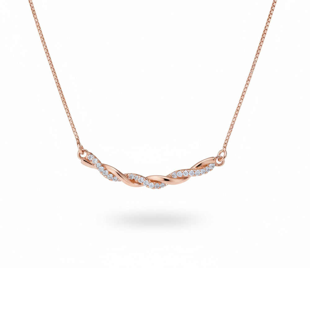 Rose Gold Twisted Zircons Pendant