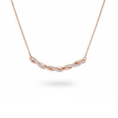 Rose Gold Twisted Zircons Pendant