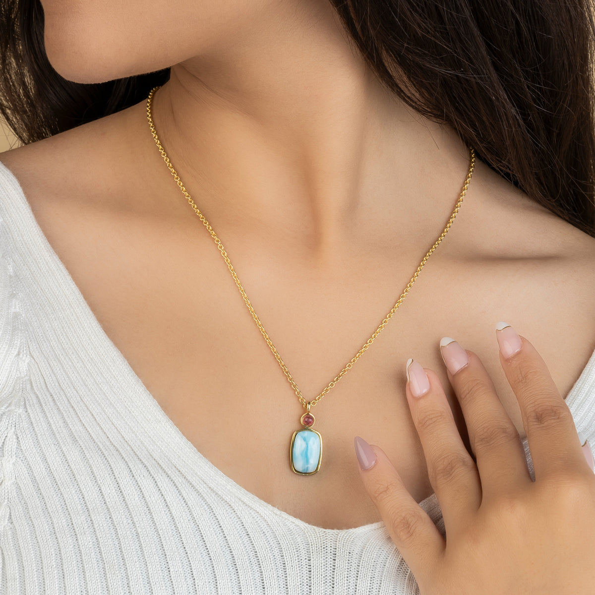 Radiant Rectangle 925 Pure Silver Necklace