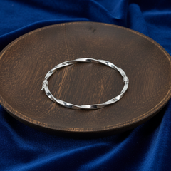 Silver Rope Twist Bracelet For Her