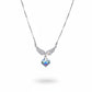 Silver Angel wings Sparkling Rainbow Crystal Pendant Necklace
