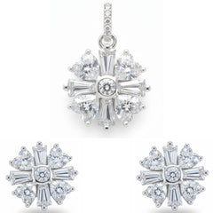 Silver Victorian Heart Pendant set