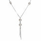Silver Elegant Pearl Drop Lariat Chain For Her