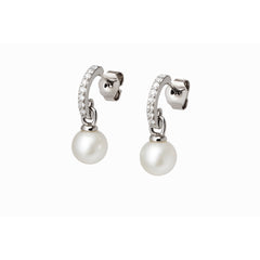 Silver Classy Earrings with Pearl Drop