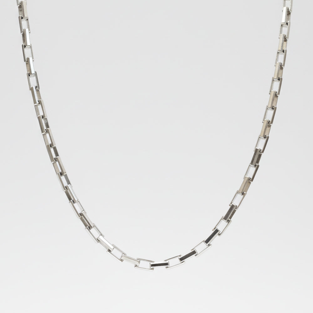 Silver Solid Link Chain For Him