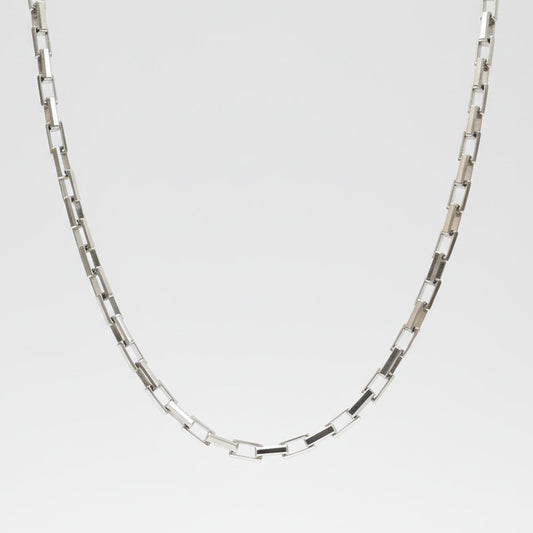 Silver Solid Link Chain For Him