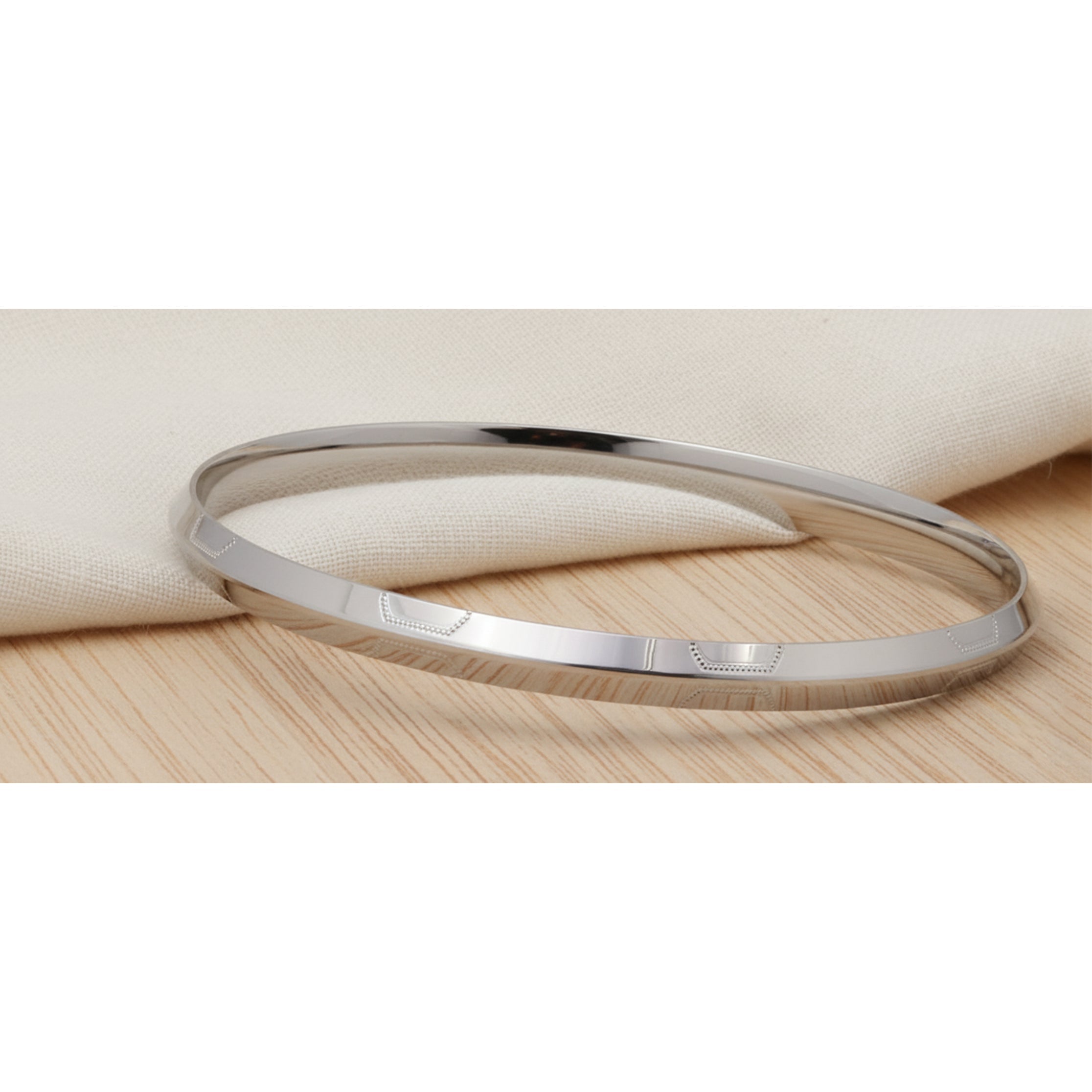 Silver Classic Mirror polish Mens Bracelet ( kada ) for him