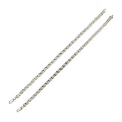 Silver Italian Braided anklet with rhodium polish