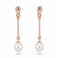 Rose Gold Knot Pearl Earrings