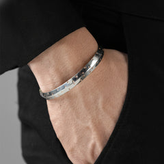 Silver Architect Rose gold Dots Mens bracelet (Kada) for him