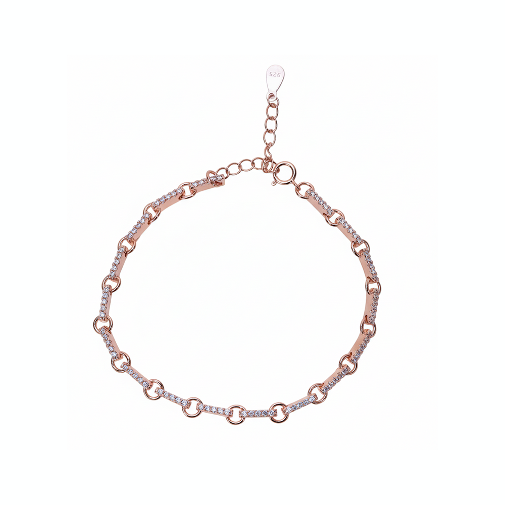 Rose Gold Pave Adjustable Bracelet