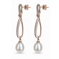 Rose Gold Knot Pearl Earrings
